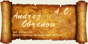 Andrej Obrenov vizit kartica